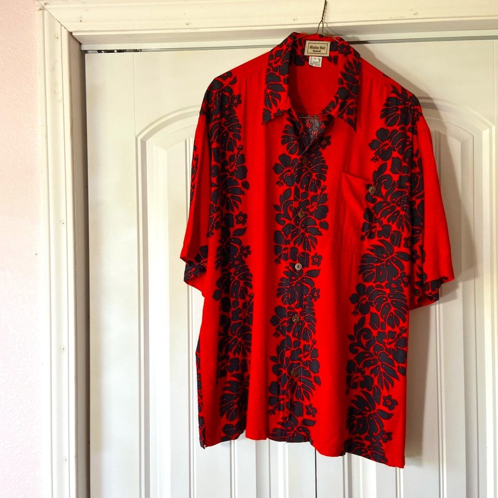 Aloha Hut Hawaii - Men's Hawaiian Shirt Sz Large